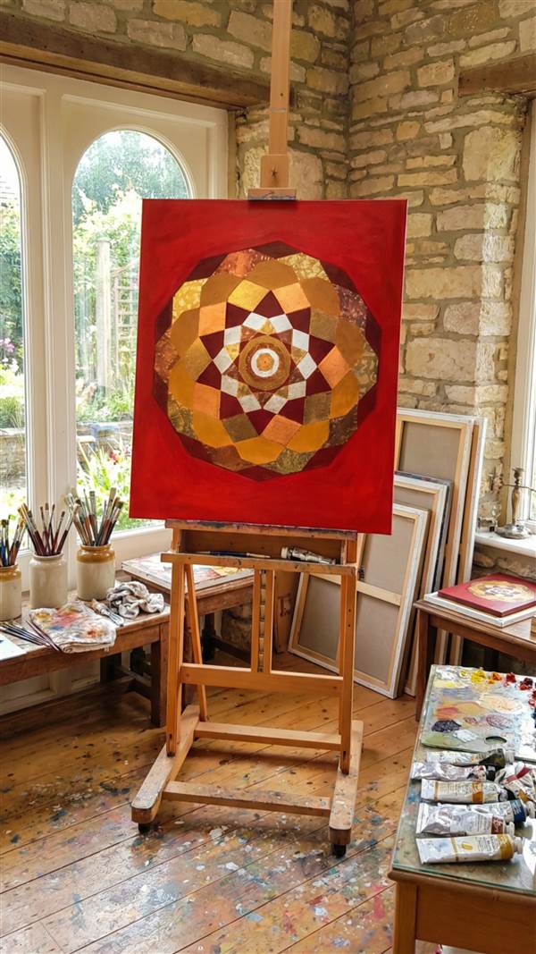 Mandala Rojo Geométrico